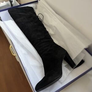 Black Suede Stuart Weitzman Knee High Boots Women’s